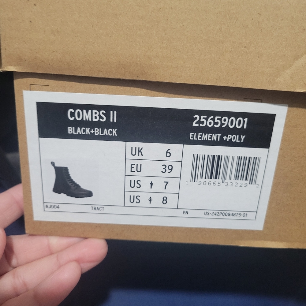 Black Doc Marten boots. Size 8U.S.